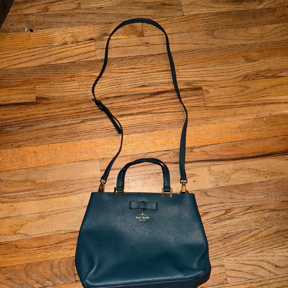 Kate Spade Turquoise Faux Leather Midsize Purse/Crossbody